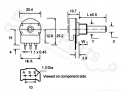 Adjustable resistance / potentiometer axial 10K Ohm Linear 1/4W ø6mm 